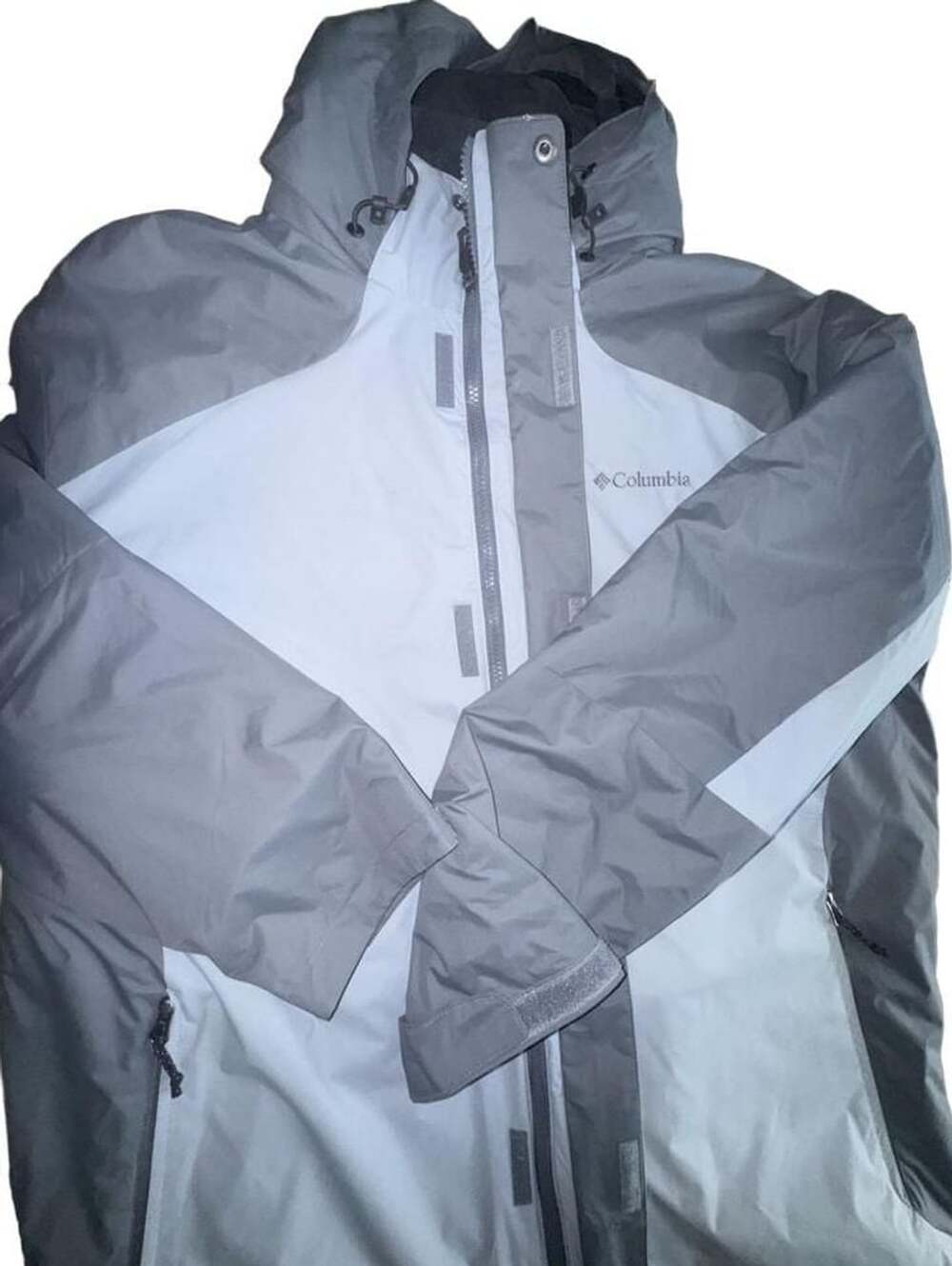 Columbia Interchange Men XXL Gray Black 3-in-1 Hooded Winter Ski Jacket Coat

Co